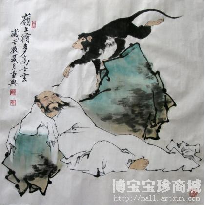 王重兴-岭上高士 类别: 国画人物作品