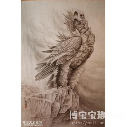 《鹰》工笔翎毛 李艳玲作品 类别: 工笔翎毛